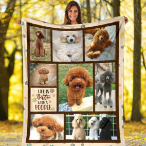 Life Is Better With A Poodle Fleece Throw Blanket - Pendleton Sherpa Fleece Blanket - Gifts For Dog Lover