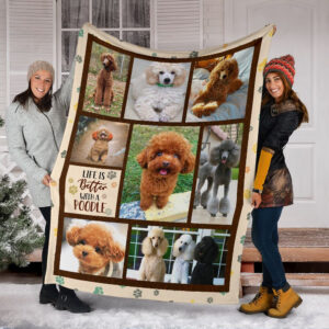 Life Is Better With A Poodle Fleece Throw Blanket - Pendleton Sherpa Fleece Blanket - Gifts For Dog Lover