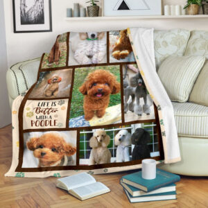 Life Is Better With A Poodle Fleece Throw Blanket - Pendleton Sherpa Fleece Blanket - Gifts For Dog Lover