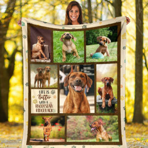 Life Is Better With A Rhodesian Ridgeback Fleece Throw Blanket - Pendleton Sherpa Fleece Blanket - Gifts For Dog Lover