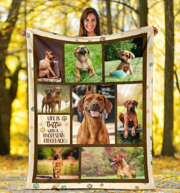 Life Is Better With A Rhodesian Ridgeback Fleece Throw Blanket – Pendleton Sherpa Fleece Blanket – Gifts For Dog Lover