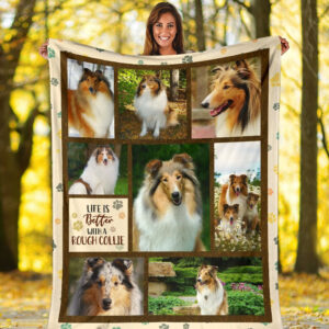 Life Is Better With A Rough Collie Fleece Throw Blanket - Pendleton Sherpa Fleece Blanket - Gifts For Dog Lover