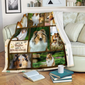 Life Is Better With A Rough Collie Fleece Throw Blanket - Pendleton Sherpa Fleece Blanket - Gifts For Dog Lover