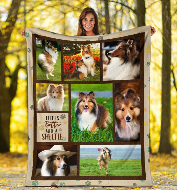 Life Is Better With A Shetland Sheepdog Fleece Throw Blanket – Pendleton Sherpa Fleece Blanket – Gifts For Dog Lover