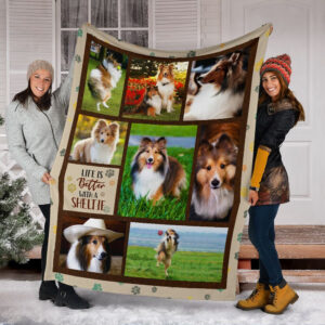 Life Is Better With A Shetland Sheepdog Fleece Throw Blanket - Pendleton Sherpa Fleece Blanket - Gifts For Dog Lover