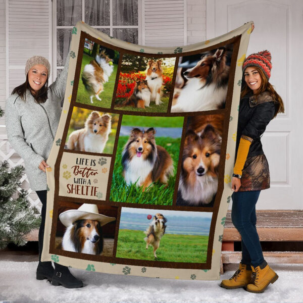 Life Is Better With A Shetland Sheepdog Fleece Throw Blanket – Pendleton Sherpa Fleece Blanket – Gifts For Dog Lover