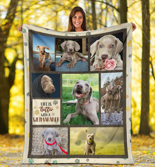 Life Is Better With A Weimaraner Fleece Throw Blanket – Pendleton Sherpa Fleece Blanket – Gifts For Dog Lover