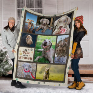 Life Is Better With A Weimaraner Fleece Throw Blanket - Pendleton Sherpa Fleece Blanket - Gifts For Dog Lover