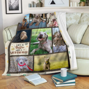 Life Is Better With A Weimaraner Fleece Throw Blanket - Pendleton Sherpa Fleece Blanket - Gifts For Dog Lover