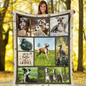 Life Is Better With A Whippet Fleece Throw Blanket - Pendleton Sherpa Fleece Blanket - Gifts For Dog Lover