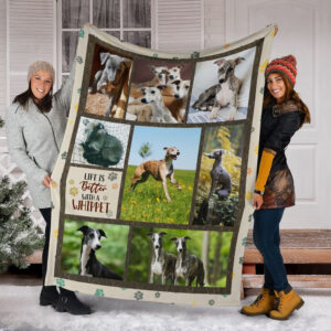 Life Is Better With A Whippet Fleece Throw Blanket - Pendleton Sherpa Fleece Blanket - Gifts For Dog Lover