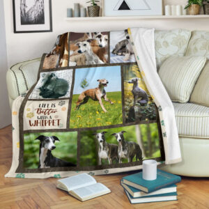 Life Is Better With A Whippet Fleece Throw Blanket - Pendleton Sherpa Fleece Blanket - Gifts For Dog Lover