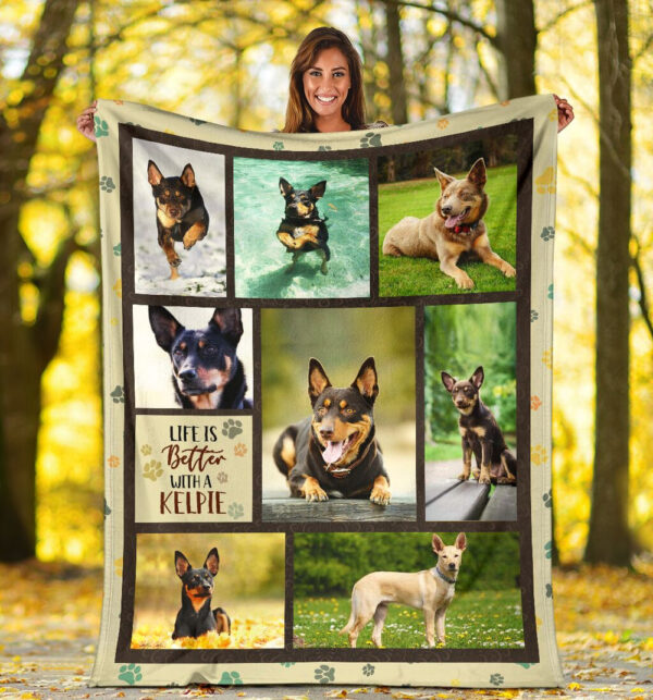 Life Is Better With An Australian Kelpie Fleece Throw Blanket – Pendleton Sherpa Fleece Blanket – Gifts For Dog Lover