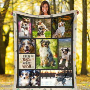 Life Is Better With An Australian Shepherd Fleece Throw Blanket - Pendleton Sherpa Fleece Blanket - Gifts For Dog Lover