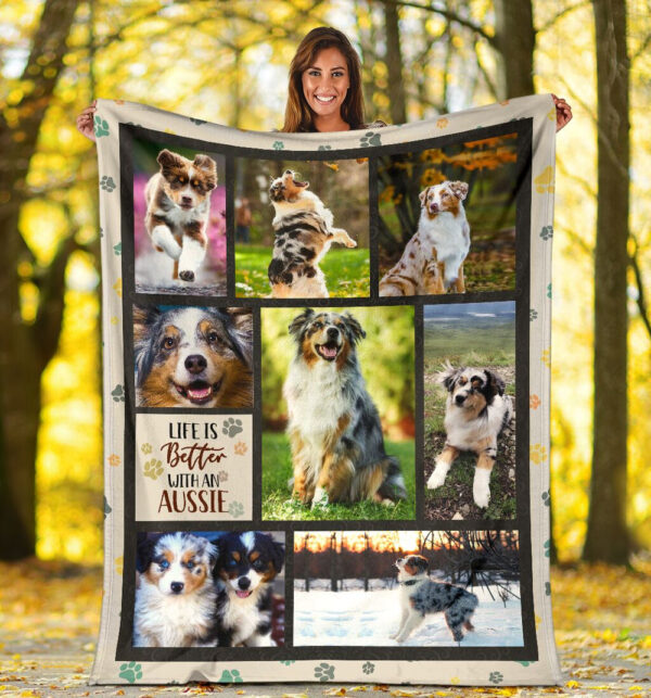 Life Is Better With An Australian Shepherd Fleece Throw Blanket – Pendleton Sherpa Fleece Blanket – Gifts For Dog Lover