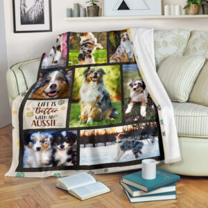 Life Is Better With An Australian Shepherd Fleece Throw Blanket - Pendleton Sherpa Fleece Blanket - Gifts For Dog Lover