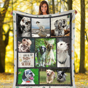 Life Is Better With An English Setter Fleece Throw Blanket - Pendleton Sherpa Fleece Blanket - Gifts For Dog Lover