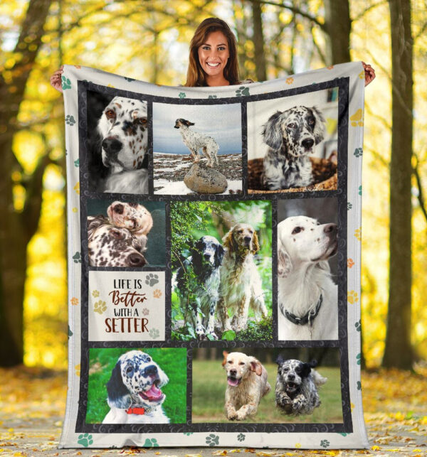 Life Is Better With An English Setter Fleece Throw Blanket – Pendleton Sherpa Fleece Blanket – Gifts For Dog Lover