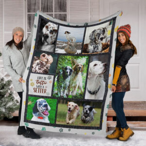 Life Is Better With An English Setter Fleece Throw Blanket - Pendleton Sherpa Fleece Blanket - Gifts For Dog Lover