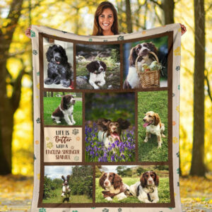 Life Is Better With An English Springer Spaniel Fleece Throw Blanket - Pendleton Sherpa Fleece Blanket - Gifts For Dog Lover