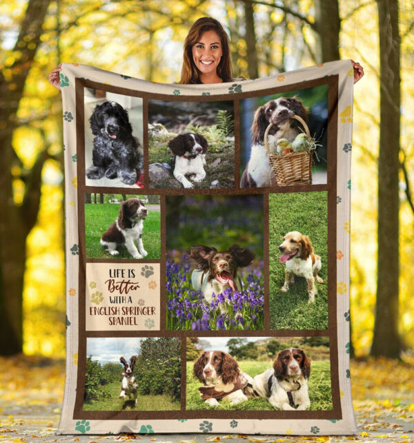 Life Is Better With An English Springer Spaniel Fleece Throw Blanket – Pendleton Sherpa Fleece Blanket – Gifts For Dog Lover