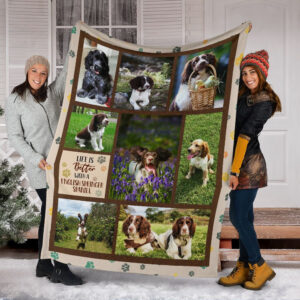 Life Is Better With An English Springer Spaniel Fleece Throw Blanket - Pendleton Sherpa Fleece Blanket - Gifts For Dog Lover