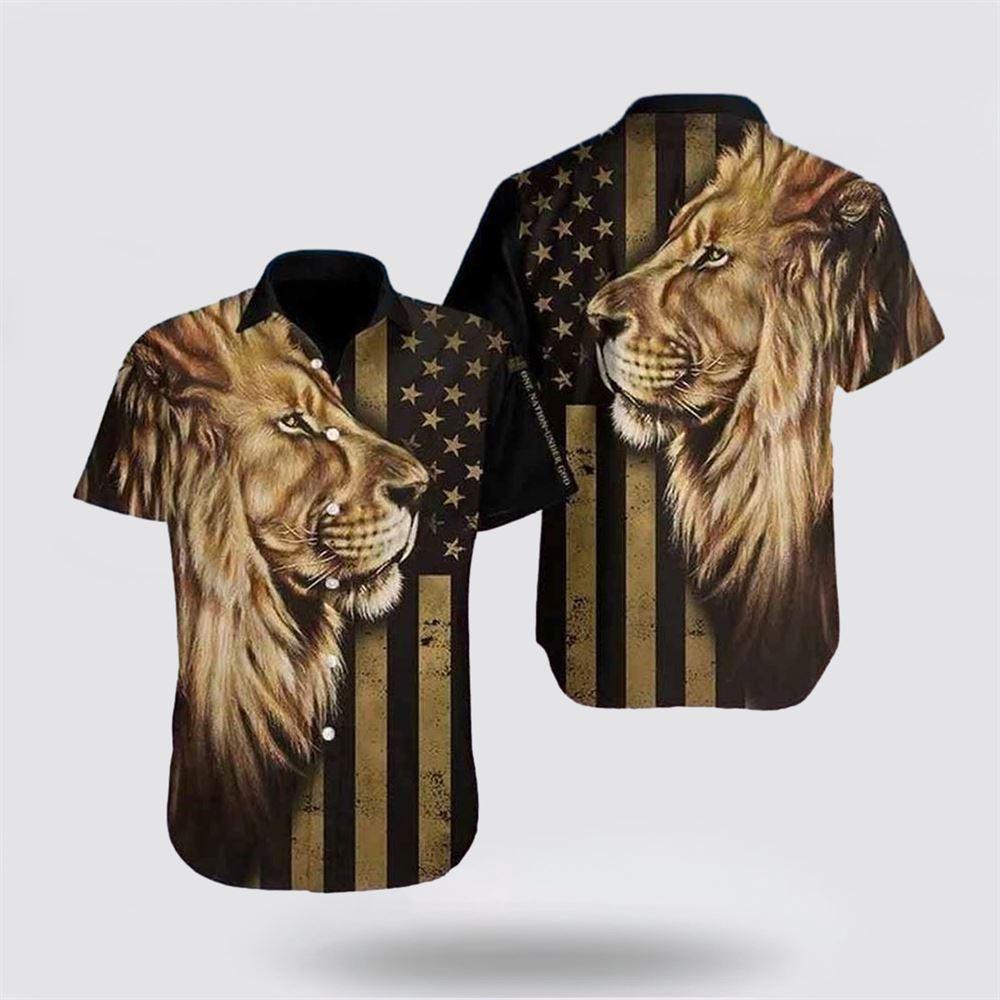 Lion American Flag Hawaiian Shirt – Gifts For Jesus Lovers
