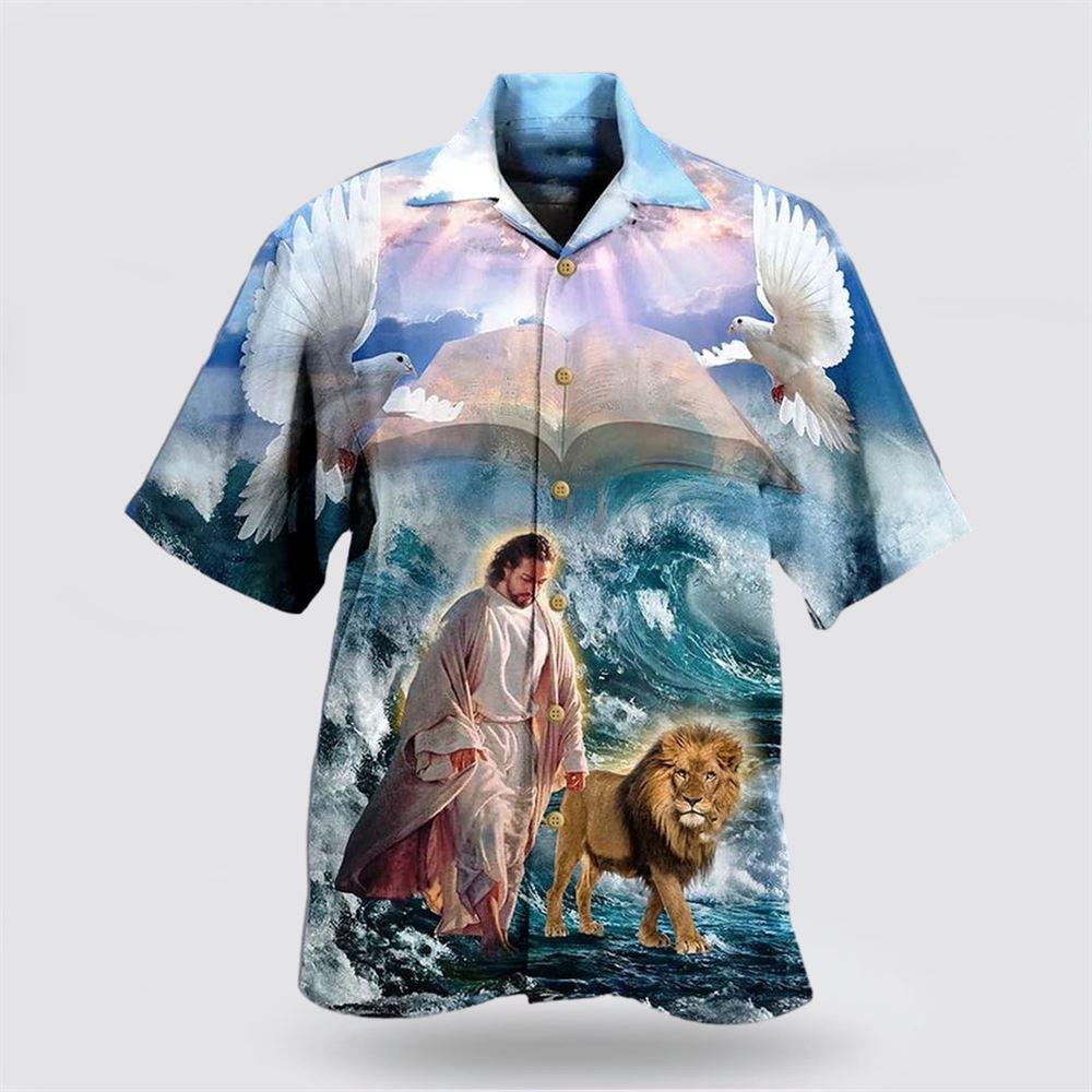 Lion And Jesus Walk On Water Christian Hawaiian Shirt – Gifts For Jesus Lovers Lion And Jesus Walk On Water Christian Hawaiian Shirt – Gifts For Jesus Lovers