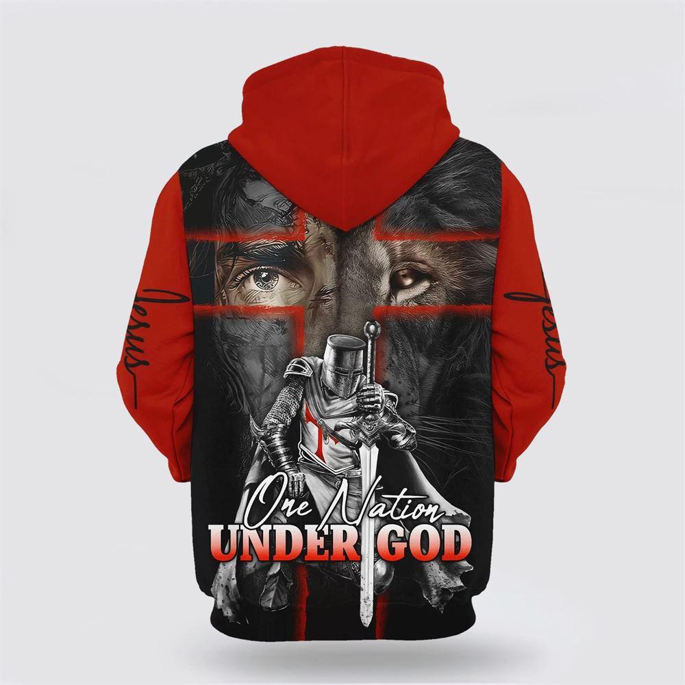 Lion And Warrior Hoodies One Nation Under God All Over Print 3D Hoodie – Gifts For Christians Lion And Warrior Hoodies One Nation Under God All Over Print 3D Hoodie – Gifts For Christians