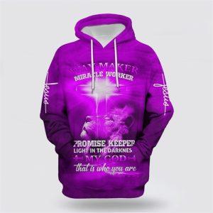 Lion Cross Way Maker Miracle Worker Promise Keeper My God All Over Print 3D Hoodie Gifts For Christians 1 uqqnon.jpg