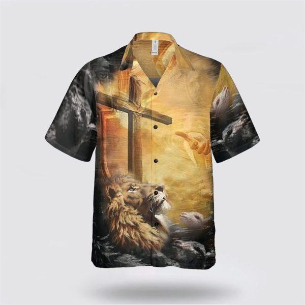 Lion Jesus Cross Sunrise Christianity Hawaiian Shirt – Gifts For Jesus Lovers