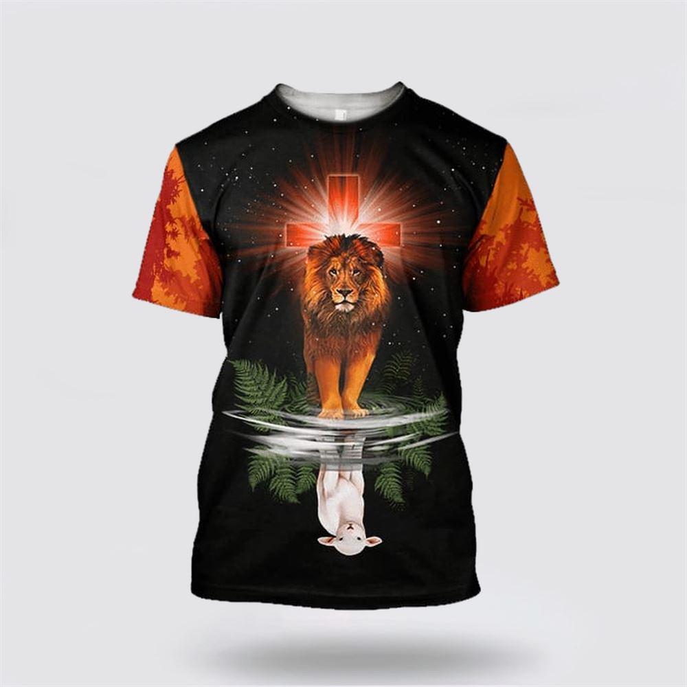 Lion Of Judah Lamp Of God Jesus All Over Print 3D T Shirt – Gifts For Christian Friends Lion Of Judah Lamp Of God Jesus All Over Print 3D T Shirt – Gifts For Christian Friends