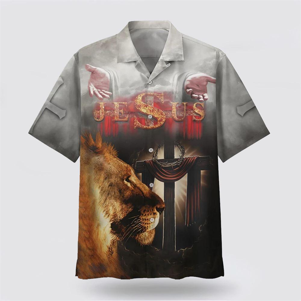 Lion Of Judah Lord God Christians Faith Bible Cross Hawaiian Shirts – Gifts For Jesus Lovers