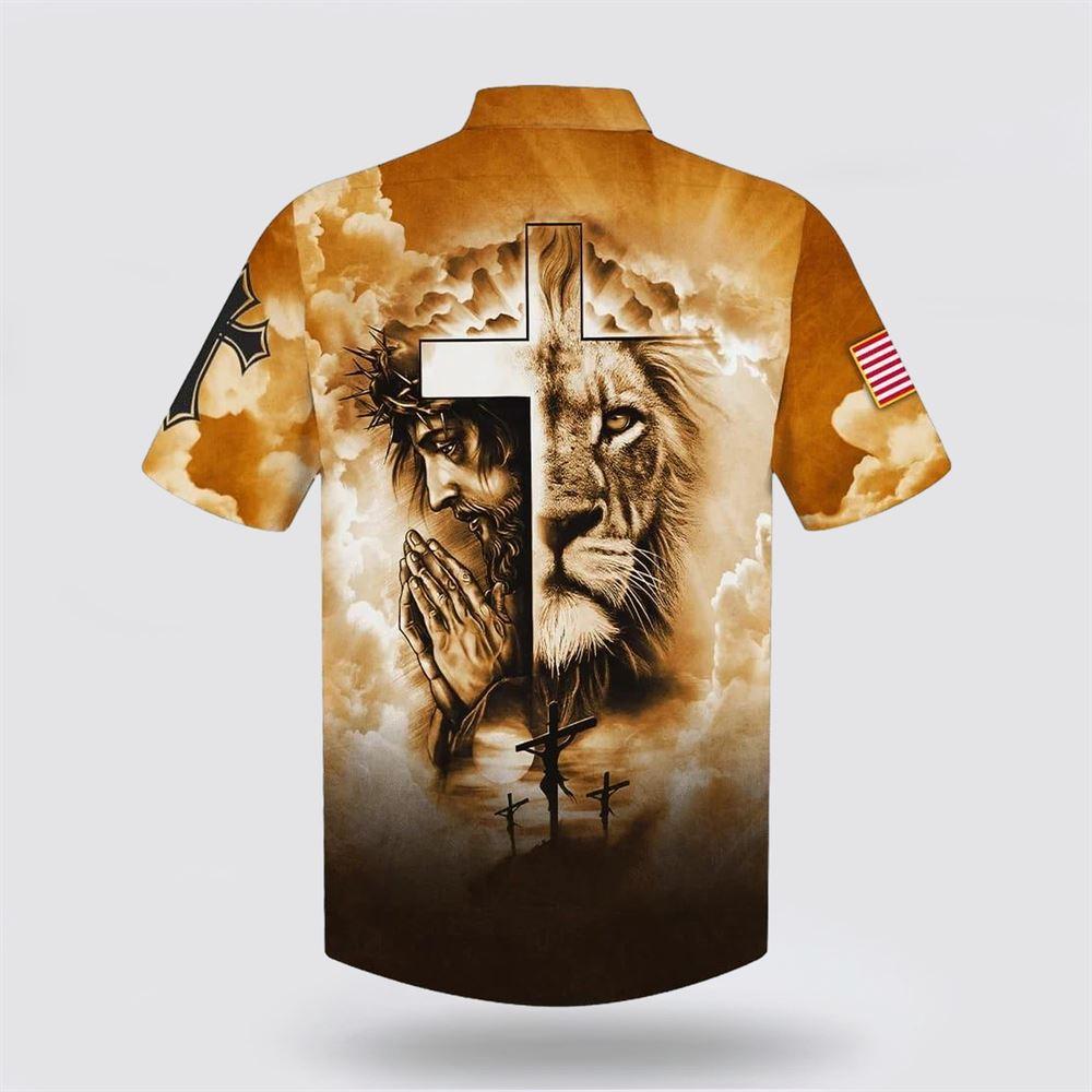 Lion Pray With Jesus On The Cross Hawaiian Shirt – Gifts For Jesus Lovers Lion Pray With Jesus On The Cross Hawaiian Shirt – Gifts For Jesus Lovers