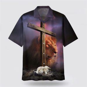 Lion Sheep Wooden Cross Hawaiian Shirts Gifts For Jesus Lovers 1 dw8xpu.jpg
