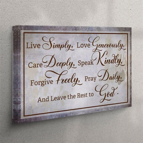 Live Simply Love Generously Canvas Wall Art – Christian Wall Art Canvas
