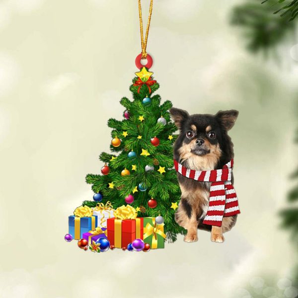 Long Haired Chihuahua-Christmas Star Hanging Christmas Plastic Hanging Ornament – Funny Ornament