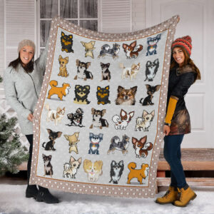 Long Haired Chihuahua Fleece Throw Blanket - Pendleton Sherpa Fleece Blanket - Gifts For Dog Lover