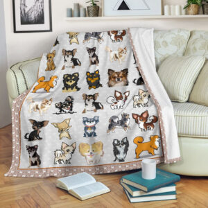 Long Haired Chihuahua Fleece Throw Blanket - Pendleton Sherpa Fleece Blanket - Gifts For Dog Lover