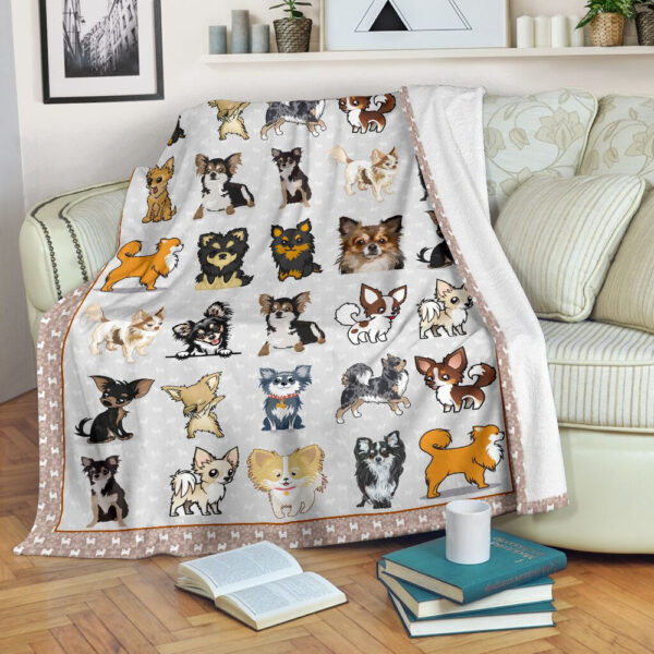 Long Haired Chihuahua Fleece Throw Blanket – Pendleton Sherpa Fleece Blanket – Gifts For Dog Lover