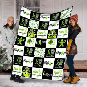 Lymphoma Pattern Caro Fleece Throw Blanket - Sherpa Fleece Blanket - Weighted Blanket To Sleep