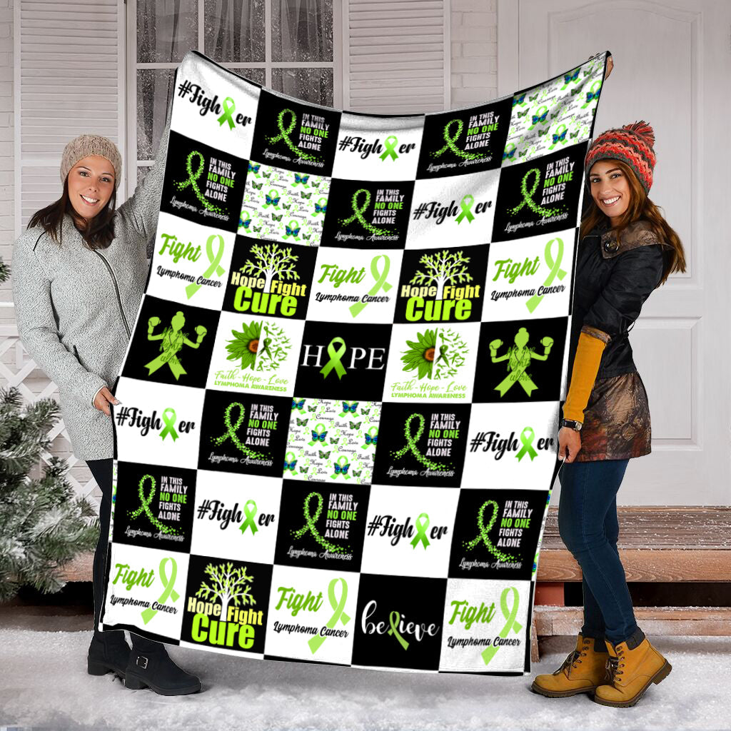 Lymphoma Pattern Caro Fleece Throw Blanket – Sherpa Fleece Blanket – Weighted Blanket To Sleep