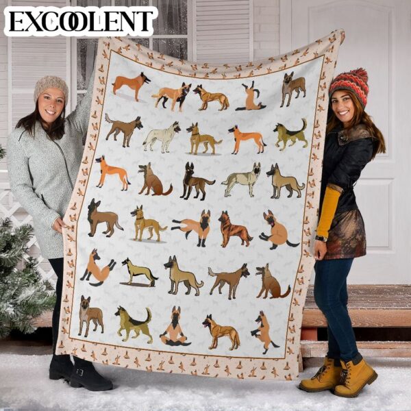 Malinois Fleece Throw Blanket – Pendleton Sherpa Fleece Blanket – Gifts For Dog Lover