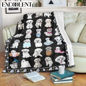 Maltese Fleece Throw Blanket - Pendleton Sherpa Fleece Blanket - Gifts For Dog Lover