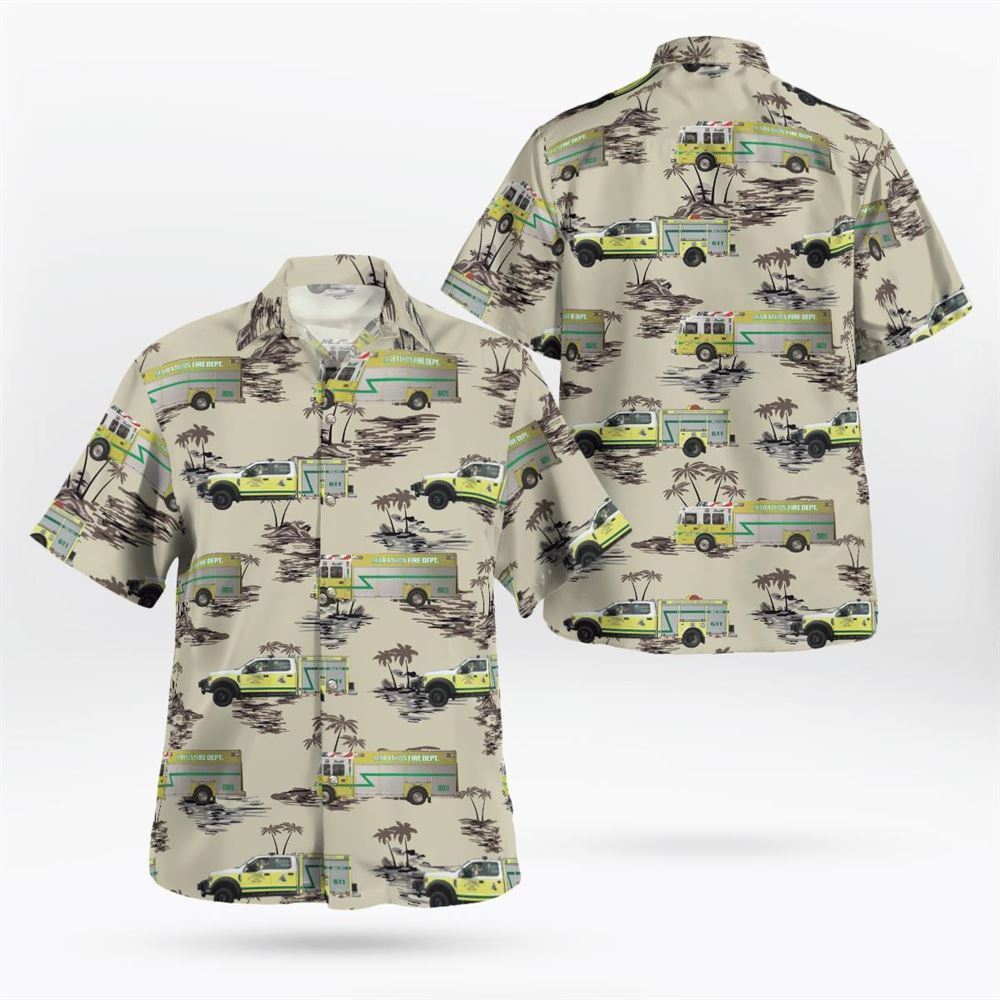 Marathon Fire Department – New York, Marathon, NY Hawaiian Shirt – Gifts For Firefighters In Marathon, NY
