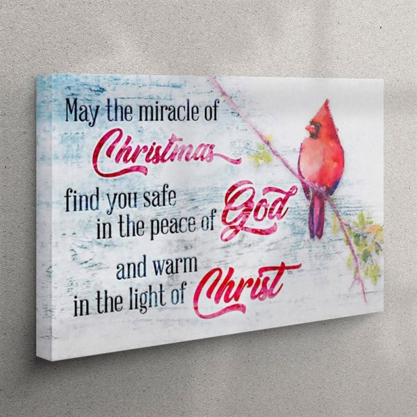 May The Miracle Of Christmas Cardinal Canvas Wall Art – Christian Wall Art Canvas