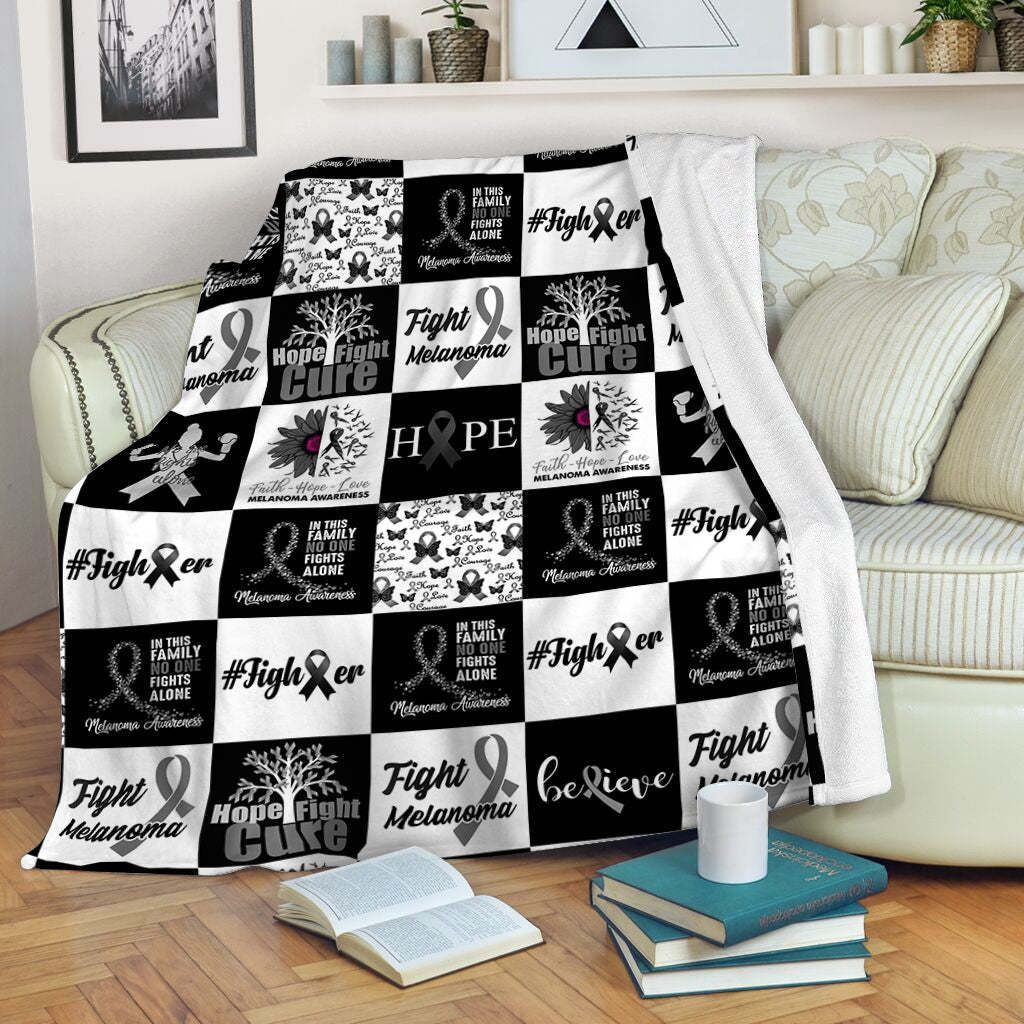 Melanoma Pattern Caro Fleece Throw Blanket – Sherpa Fleece Blanket – Weighted Blanket To Sleep