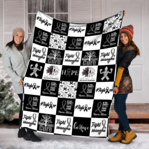 Melanoma Pattern Caro Fleece Throw Blanket - Sherpa Fleece Blanket - Weighted Blanket To Sleep