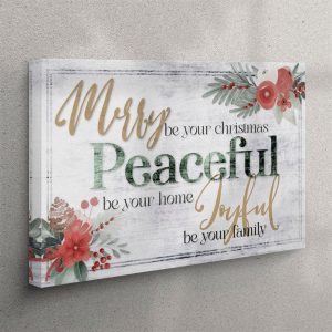 Merry Be Your Christmas Peaceful Be Your Home Canvas Wall Art Christian Wall Art Canvas zhh8ty.jpg