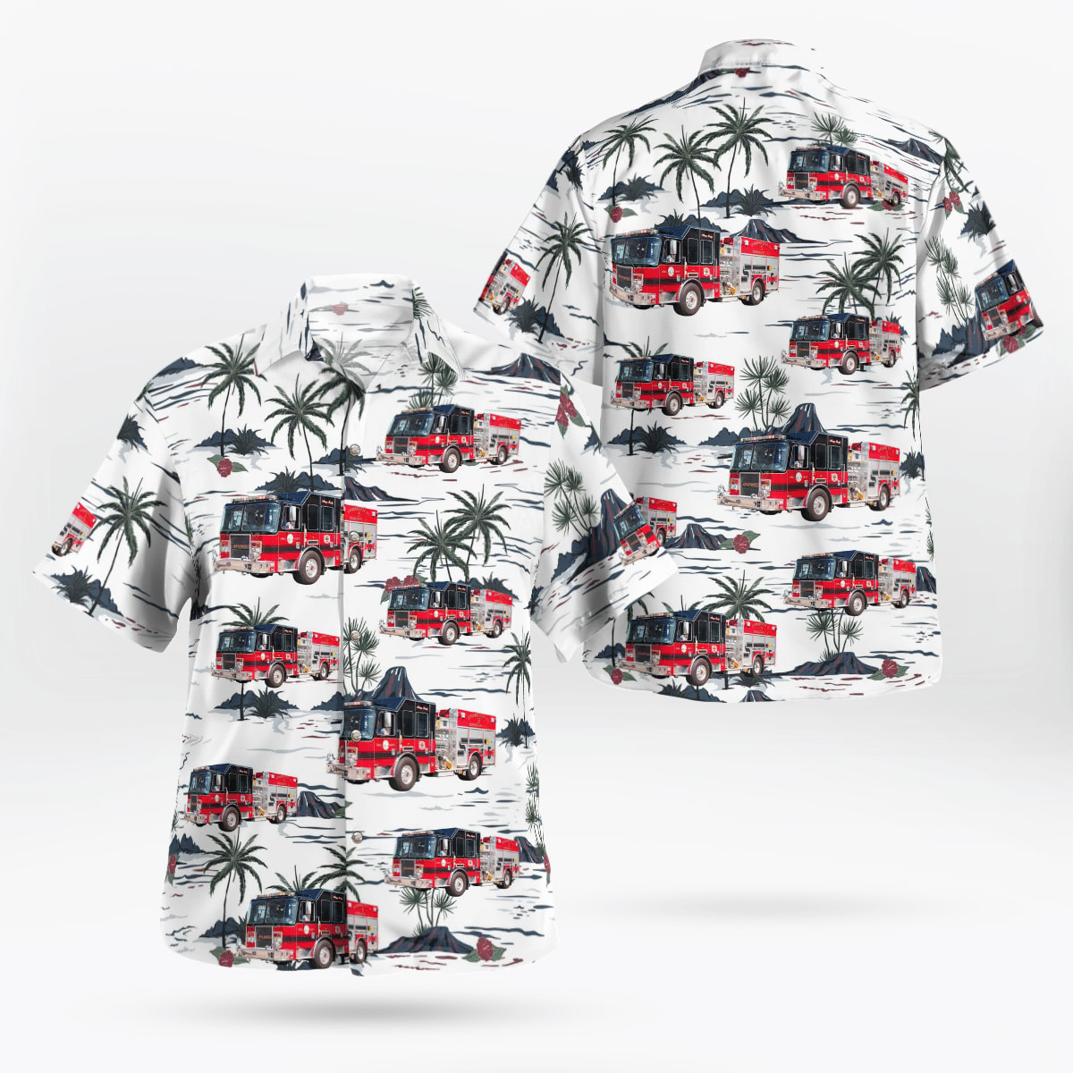 Middletown, New York, Middletown Fire Department Ontario Hose Co. #5 Hawaiian Shirt – Gifts For Firefighters In Middletown, NY